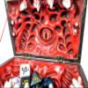 Power Beast Dungeon Mimic Chest Dice Storage Box with Glass Eye, Miniatures and Dungeons and Dragons Accessories, D&D Gift, DND, Dungeon Master, Holds up to 5 Sets of Polyhedral Dice. RPG Game. (RED) view 2