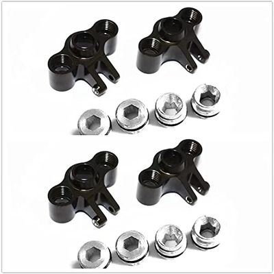 for 1/16 Mini E REVO Summit Slash Rally 7034-4PCS Set Aluminum Front + Rear Knuckle Arm Black