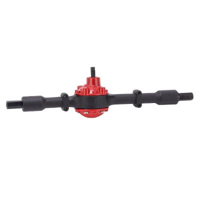 Dilwe RC Truck Rear Axle, High Strength RC Metal Rear Bridge Axle Upgrade Replacement Parts for WPL D12 RC Car RC Accessories(Black red)