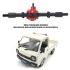 Dilwe RC Truck Rear Axle, High Strength RC Metal Rear Bridge Axle Upgrade Replacement Parts for WPL D12 RC Car RC Accessories(Black red) view 3