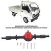 Dilwe RC Truck Rear Axle, High Strength RC Metal Rear Bridge Axle Upgrade Replacement Parts for WPL D12 RC Car RC Accessories(Black red) view 4