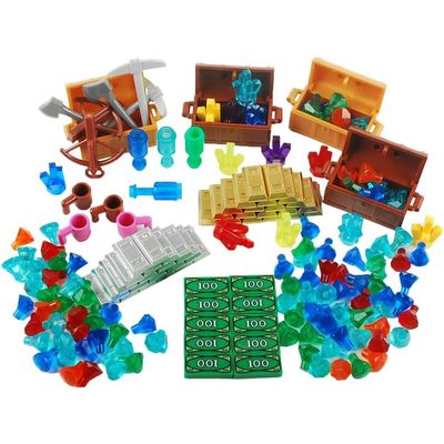 BAENRCY Treasure Accessories Set Building Blocks Bullion Money Gold Bar Jewelry Building Bricks Kit DIY Building Set Compatible All Major Brands(#B)