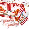 3 Pack Carnival Party Tablecloths Decorations Red and White Striped Tablecloth 108 x 54 Inch Plastic Waterproof Carnival Table Cover for Circus Theme Party Table Decorations view 1