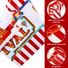 3 Pack Carnival Party Tablecloths Decorations Red and White Striped Tablecloth 108 x 54 Inch Plastic Waterproof Carnival Table Cover for Circus Theme Party Table Decorations view 3