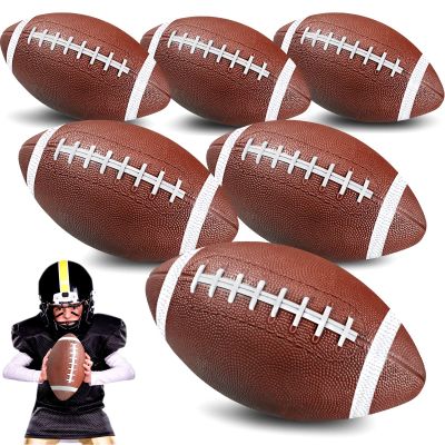 Chivao 6 Pieces Mini Football Inflatable Playground Balls for Kids Junior Outdoor Indoor Family Games Football Lovers Gifts Birthday Favors(8.5 Inch)