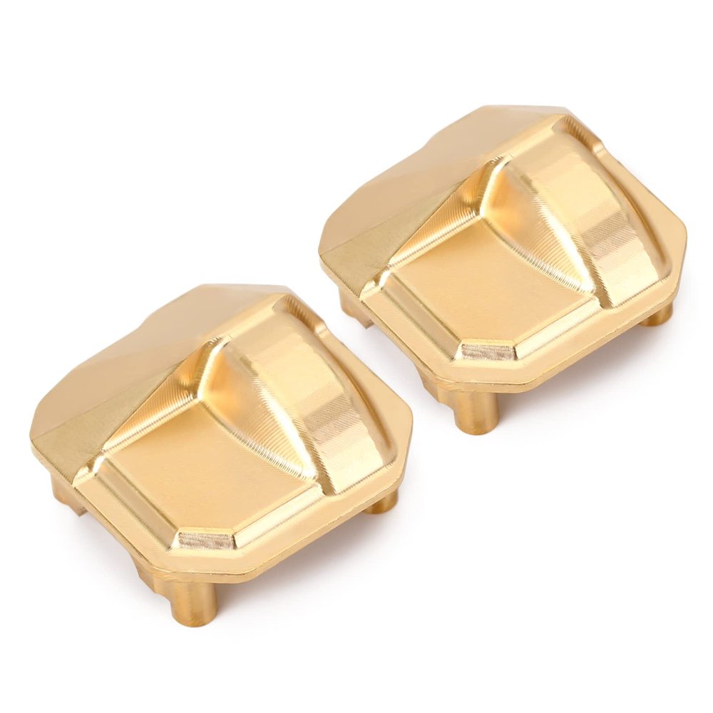 INJORA Brass Diff Cover 2Pcs AR44 Diff Axle Cover Front Rear Housing Cover Fit for 1/10 RC Crawler Car Axial SCX10 II 90046 90047