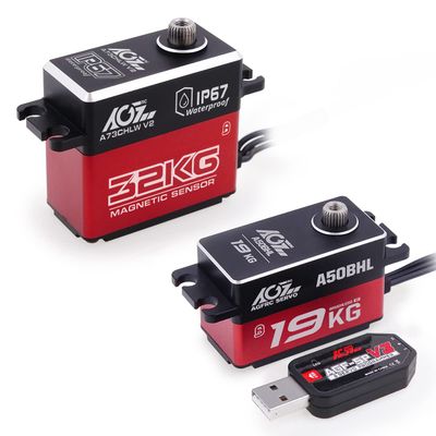 AGFRC A50BHL 19KG Low Profile Servo and A73CHLW V2 32KG Waterproof Coreless RC Servo