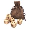Ktdzone Wooden English Letter Dice Set - 5 Pcs/Pack Wood 6-Sided Dices Engraved 26 Letters with Linen Bag for Teaching Spelling Display view 1