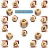 Ktdzone Wooden English Letter Dice Set - 5 Pcs/Pack Wood 6-Sided Dices Engraved 26 Letters with Linen Bag for Teaching Spelling Display view 3