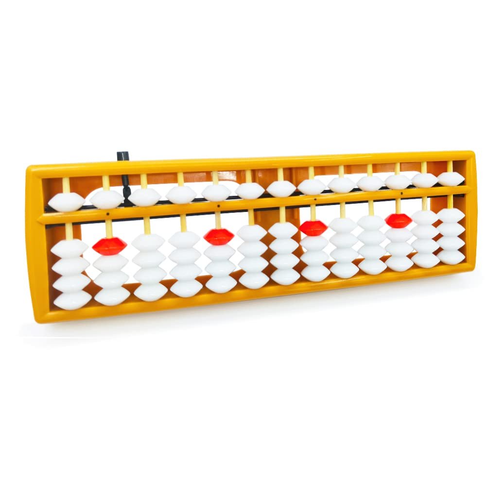 DMHMXZ AbacusSoroban, Abacus for Adults, Professional 13 Column Abacus for Math with Reset ButtonDigits and Educational Learning Tool 9.8 inch