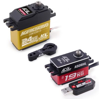AGFRC A50BHL 19KG Low Profile Servo and B53DHS 24KG Programmable RC Servo