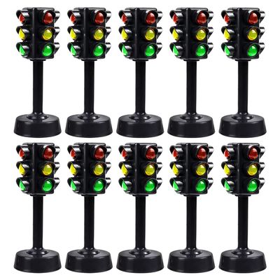 NUOBESTY Traffic Light Toy, Toy Traffic Lights Model Traffic Lamps Kids Early Educational Playset, Pack of 10