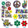 32 Pieces Hippie Theme Car Stickers Cute Peace and Love Stickers Flower Stickers Decals for Bumpers Car Window Water Bottle Laptop Skate Computer view 2