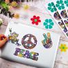 32 Pieces Hippie Theme Car Stickers Cute Peace and Love Stickers Flower Stickers Decals for Bumpers Car Window Water Bottle Laptop Skate Computer view 4