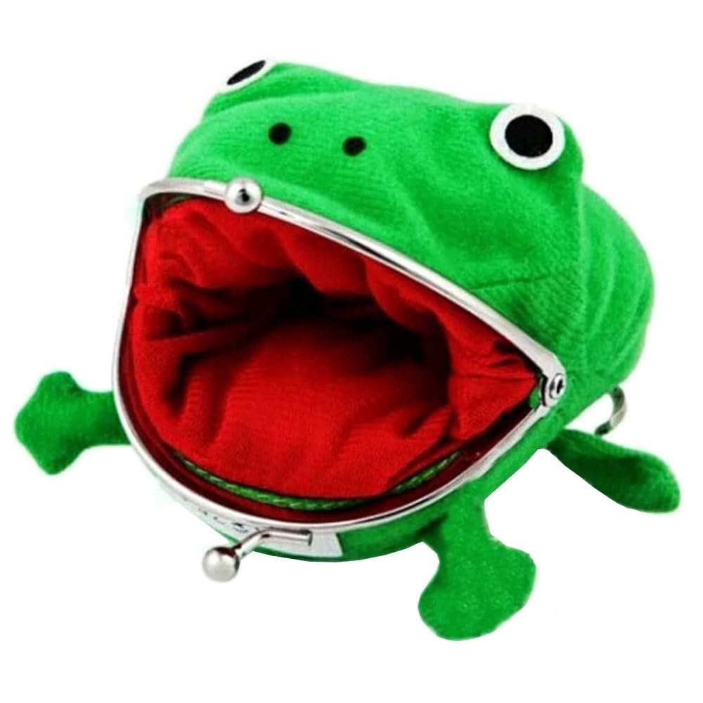 Bestmaple Frog Wallet Anime Cartoon Coin Purse Manga Flannel Wallet Cute Funny Plush Toy (Anime Frog)