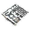 Almencla Upgrade Metal Parts, Front Steering Cup, Rear Wheel Cup, C-Seat, Pull Rod, Swing Arm Metal Fittings Chassis Kit Set for Wltoys 104001 1/10 1:10 - Titanium view 1