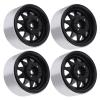 4pcs RC Wheel Rims,Aluminum Alloy Beadlock 1.9 Inches Wheel Rims 10 Triangle Hole Hub for SCX10 1/10 RC Climbing Car(Black) Model Car Accessories view 2