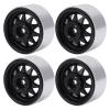 4pcs RC Wheel Rims,Aluminum Alloy Beadlock 1.9 Inches Wheel Rims 10 Triangle Hole Hub for SCX10 1/10 RC Climbing Car(Black) Model Car Accessories view 4