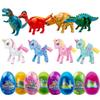 Anditoy 8 Pack Jumbo Unicorn & Dinosaur Deformation Eggs Prefilled Plastic Easter Eggs with Toys Inside for Kids Boys Girls Toddlers Easter Basket Stuffers Gifts Fillers Party Favors view 1