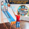 SereneLife Single Hoop Basketball Shootout Indoor Home Arcade Room Game with Electronic LED Digital Basket Ball Shot Scoreboard&Play Timer Fold-up Court Shooting Sports for Adults Player, Blue view 3