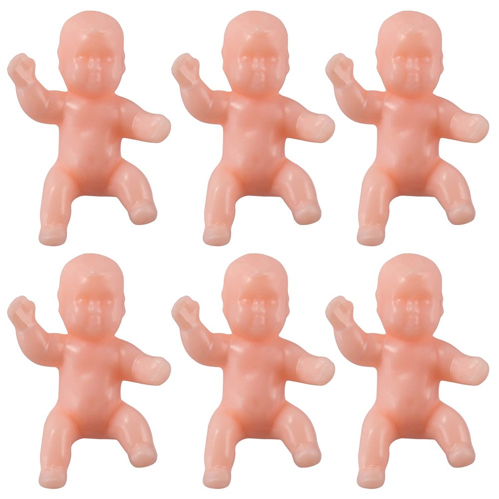 30Pcs King Cake Babies 1.2inch Mini Plastic BabiesSuitable for Baby Shower Ice Cube Games Mardi Gras Party Decorations (White)