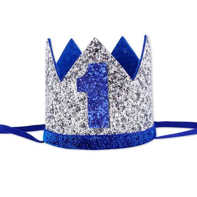 AULEGE Birthday Hat, Birthday Party Hat, First Birthday Glitter Crown for Baby Boy/Girl 1st Birthday Party Supplies, Gold 1