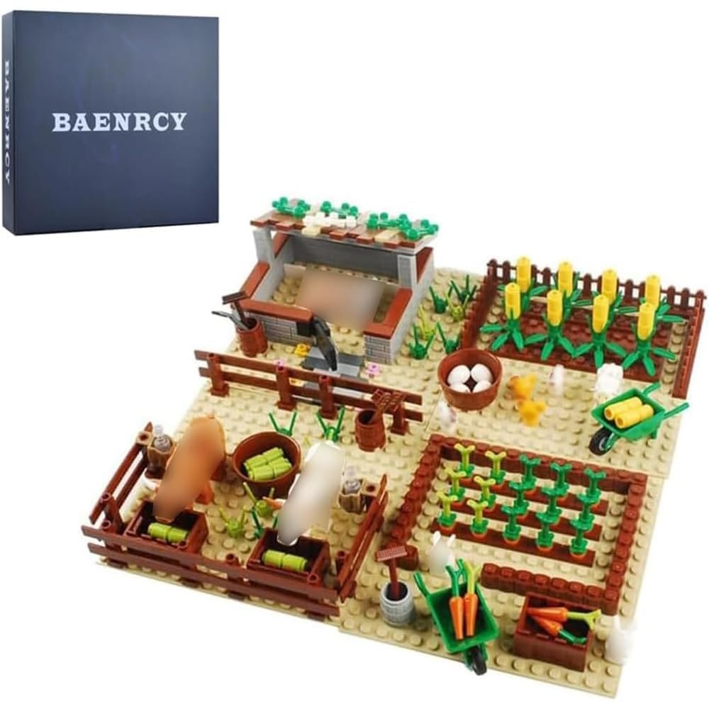 BAENRCY Farm Field Set Building Blocks Plant Animal Crops Building Bricks Kit DIY Building Set Compatible All Major Brands (Animal)