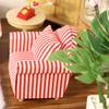Dollhouse Couch with Pillow 1 12 Scale Miniature Sofa Arm Chair Living Room Furniture Wooden Fabric Frame Single Reading Chair Artificial House Room Scene Decoration (Stripe) view 2