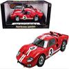 1966 GT-40 MK II #5 Red with White Stripes Le Mans 1/18 Diecast Model Car by Shelby Collectibles view 1