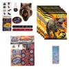 Unique Jurassic Dinosaur Party Supplies Bundle Pack Includes 8 Plastic Loot Bags, 48 Pc Favor Pack Includes 8 Sticker Sheets, 8 Tattoos, 8 Aactivity Sheets, 8 Slap Bracelets, 8 Masks, 8 Disc Shooters view 1