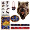 Unique Jurassic Dinosaur Party Supplies Bundle Pack Includes 8 Plastic Loot Bags, 48 Pc Favor Pack Includes 8 Sticker Sheets, 8 Tattoos, 8 Aactivity Sheets, 8 Slap Bracelets, 8 Masks, 8 Disc Shooters view 2