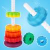NiToy Spinning Stacking Toy for Kids, Rainbow Tower Dual-Color Spinning Wheels Premium Strong BPA-Free ABS Plastic Early Education Fun Learning and Engaging Brain Development Toys (Large 6th Floor) view 2