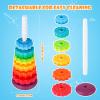 NiToy Spinning Stacking Toy for Kids, Rainbow Tower Dual-Color Spinning Wheels Premium Strong BPA-Free ABS Plastic Early Education Fun Learning and Engaging Brain Development Toys (Large 6th Floor) view 4