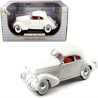 1936 Cord 810 Coupe White with Red Interior 1/18 Diecast Model Car by Signature Models