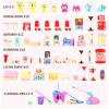 59 Pcs Furniture Accessories Sets Living Room Dining Room Bedroom Bathroom Miniature Furniture House Plastic Pretend Housework Cleaning Gifts Play view 3