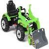 GLACER Ride on Excavator, 12V Battery Powered Digger w/ 2 Speeds, Forward & Backward, Front Loader Bucket, Horn, Safety Belt, Electric Construction Vehicles for Kids 3-8 Years Old (Green) view 1