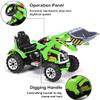 GLACER Ride on Excavator, 12V Battery Powered Digger w/ 2 Speeds, Forward & Backward, Front Loader Bucket, Horn, Safety Belt, Electric Construction Vehicles for Kids 3-8 Years Old (Green) view 3