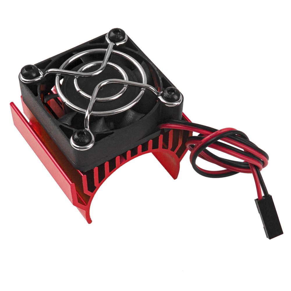 Vgoohobby Aluminum Alloy RC Motor Heatsink with 5V Cooling Fan for 550 540 Size Electric Motor Heatsink Compatible with Traxxas Tamiya Redcat HPI Wltoys HSP Losi RC 1/10 Car Truck Crawler (Red)
