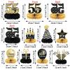 9 Pieces 55th Birthday decorations 55th birthday centerpieces for Tables Decorations Cheers to 55 Years Honeycomb Table Topper Happy 55th Birthday Decorations for Men and Woman Fifty-five Years Birthday Party view 2
