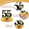 9 Pieces 55th Birthday decorations 55th birthday centerpieces for Tables Decorations Cheers to 55 Years Honeycomb Table Topper Happy 55th Birthday Decorations for Men and Woman Fifty-five Years Birthday Party view 3