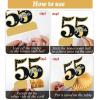 9 Pieces 55th Birthday decorations 55th birthday centerpieces for Tables Decorations Cheers to 55 Years Honeycomb Table Topper Happy 55th Birthday Decorations for Men and Woman Fifty-five Years Birthday Party view 4