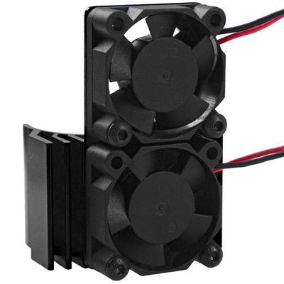 Vgoohobby RC Motor Heatsink with Dual 5V Cooling Fan for 550 540 Size Electric Motor Heatsink Compatible with Traxxas Tamiya Redcat HPI Wltoys HSP Losi RC 1/10 Car Truck Crawler (Black)
