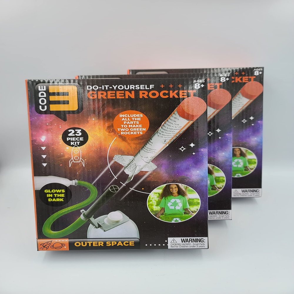 6 Pack of Premium Do It Yourself Green Rocket ~ 23 Piece Kit That Makes Two!