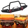 Vgoohobby Aluminum Front Bumper with LED Headlights Winch Mount Seat Tow Hook Compatible with Axial SCX10 SCX10II 90046 Traxxas TRX-4 TRX4 1/10 RC Crawler Car view 2