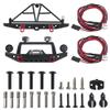 Vgoohobby Aluminum Front & Rear Bumper with LED Headlights Tow Hook Spare Tire Carrier Compatible with Traxxas TRX4 TRX-4 Axial SCX10 SCX10-II 90046 90047 SCX10-iii AX10300 1/10 RC Crawler Car view 1