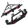 Vgoohobby Aluminum Front & Rear Bumper with LED Headlights Tow Hook Spare Tire Carrier Compatible with Traxxas TRX4 TRX-4 Axial SCX10 SCX10-II 90046 90047 SCX10-iii AX10300 1/10 RC Crawler Car view 2
