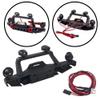 Vgoohobby Aluminum Front & Rear Bumper with LED Headlights Tow Hook Spare Tire Carrier Compatible with Traxxas TRX4 TRX-4 Axial SCX10 SCX10-II 90046 90047 SCX10-iii AX10300 1/10 RC Crawler Car view 3