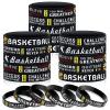 Charniol 36 Pieces Basketball Bracelets Basketball Silicone Wristbands Party Favors for Boys Teenagers Sports Party Motivational Birthday Decorations, 3 Styles view 1