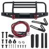 Vgoohobby Aluminum Front Bumper with LED Headlights Tow Hook Compatible with Traxxas TRX-4 TRX4 Axial SCX10 SCX10II 90046 90047 1/10 RC Crawler Car view 1