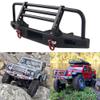 Vgoohobby Aluminum Front Bumper with LED Headlights Tow Hook Compatible with Traxxas TRX-4 TRX4 Axial SCX10 SCX10II 90046 90047 1/10 RC Crawler Car view 2
